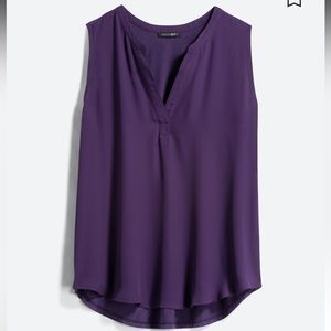Brand by Papermoon - Fayette Mixed Material Blouse. Dark Purple, Size Small.
